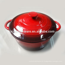redondo / oval esmaltado revestimento de ferro fundido panelas 3 / potes caçarola utensílios de cozinha